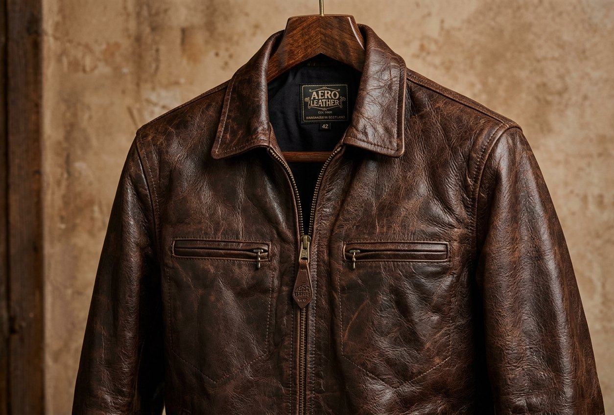 Vintage Brown Leather Jacket - Gents